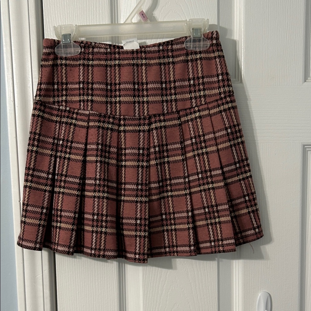 Knitworks Plaid Mini Skirt - Pink and Black size 10/12
